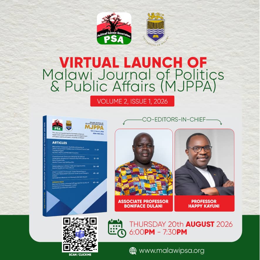 Launch of Volume 2, Issue 1 of the Malawi Journal of Politics and Public Affairs