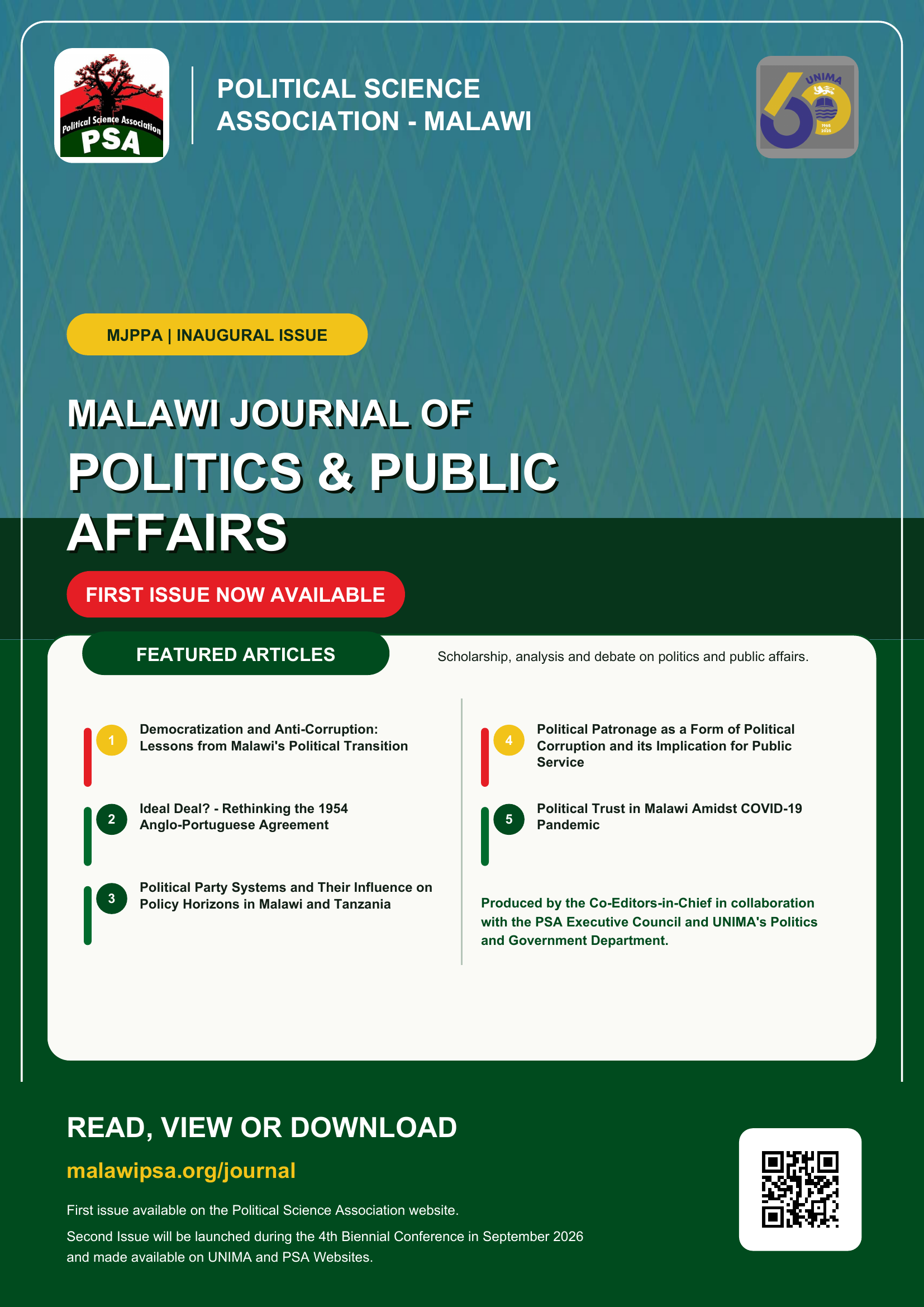 Publication Alert: Malawi Journal of Politics and Public Affairs First Issue